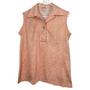 Vintage Smartique size M tag 36 peach floral tank top